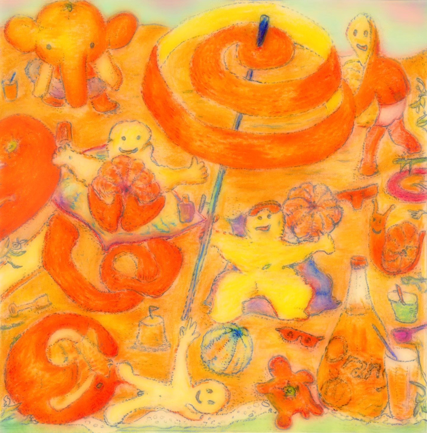 orange fever, soft figures and citrus spirals