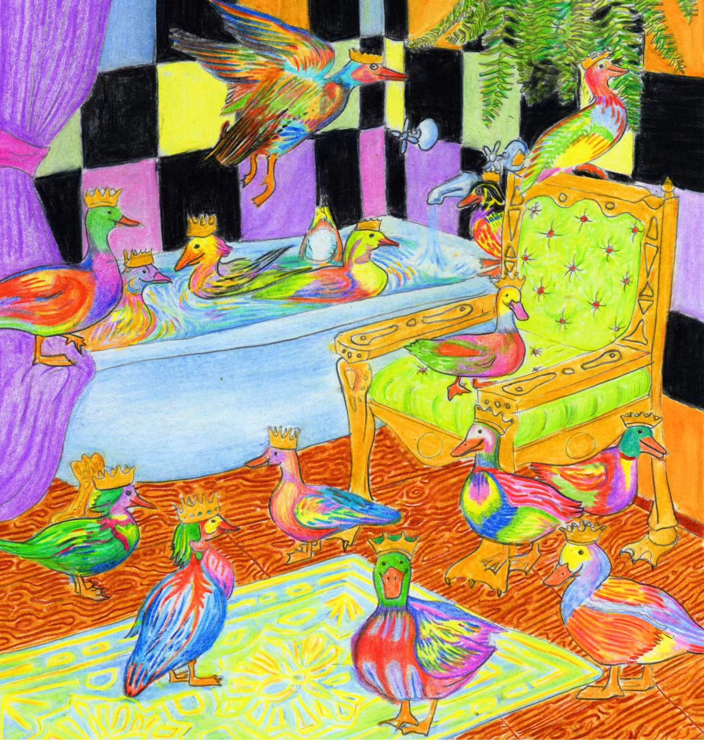 the kingfishers' parlor with bath and throne