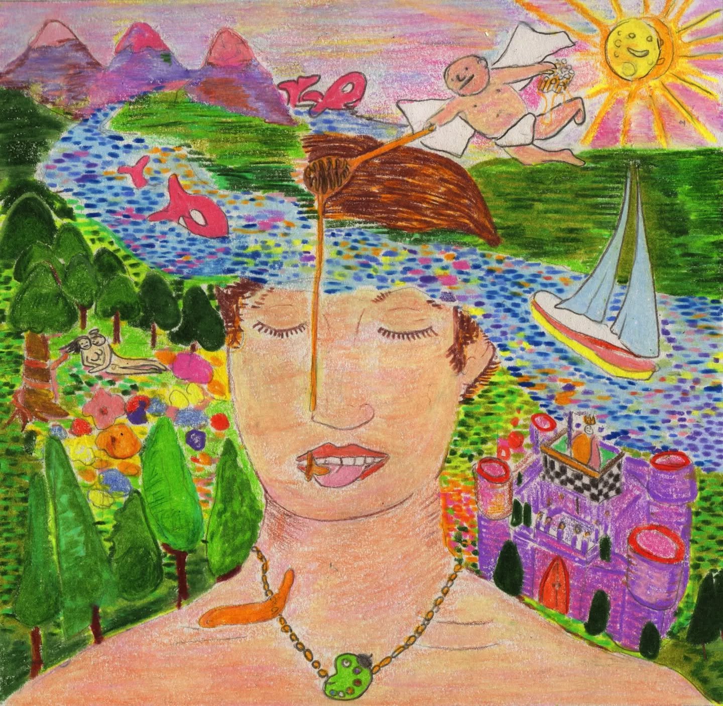 daydreamer with castles, mermaids, and the sun